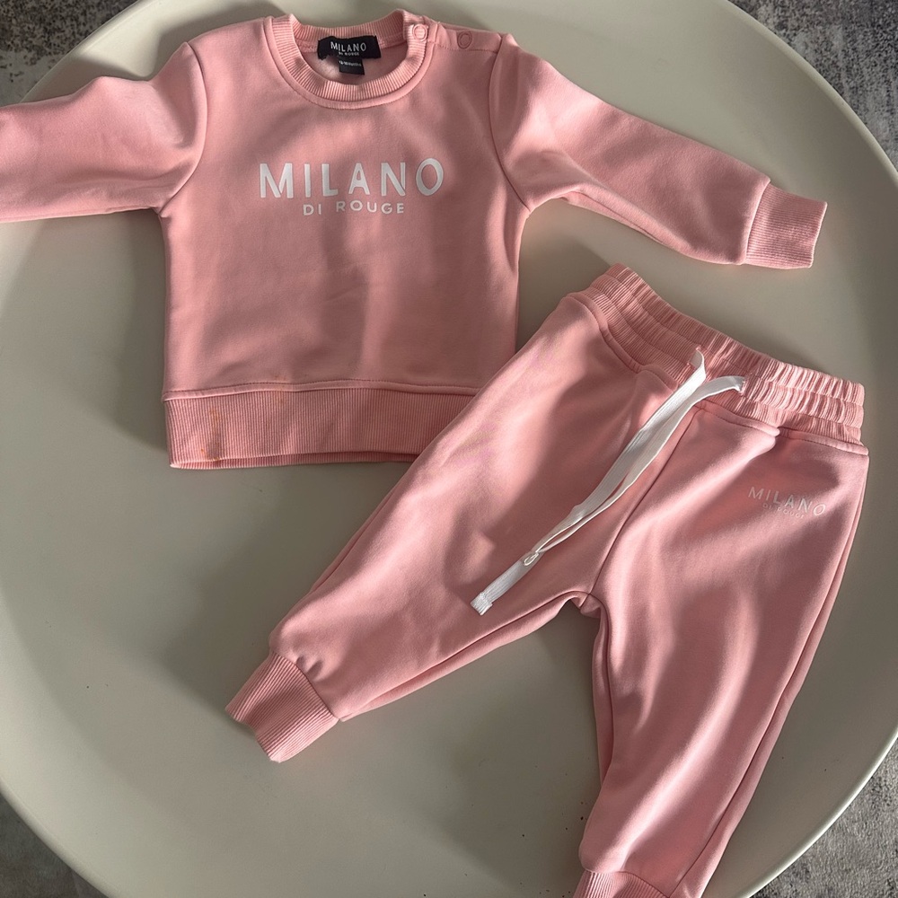 Milano Di Rouge Pink Jogger Sweatpants Cozy Tapered Fit